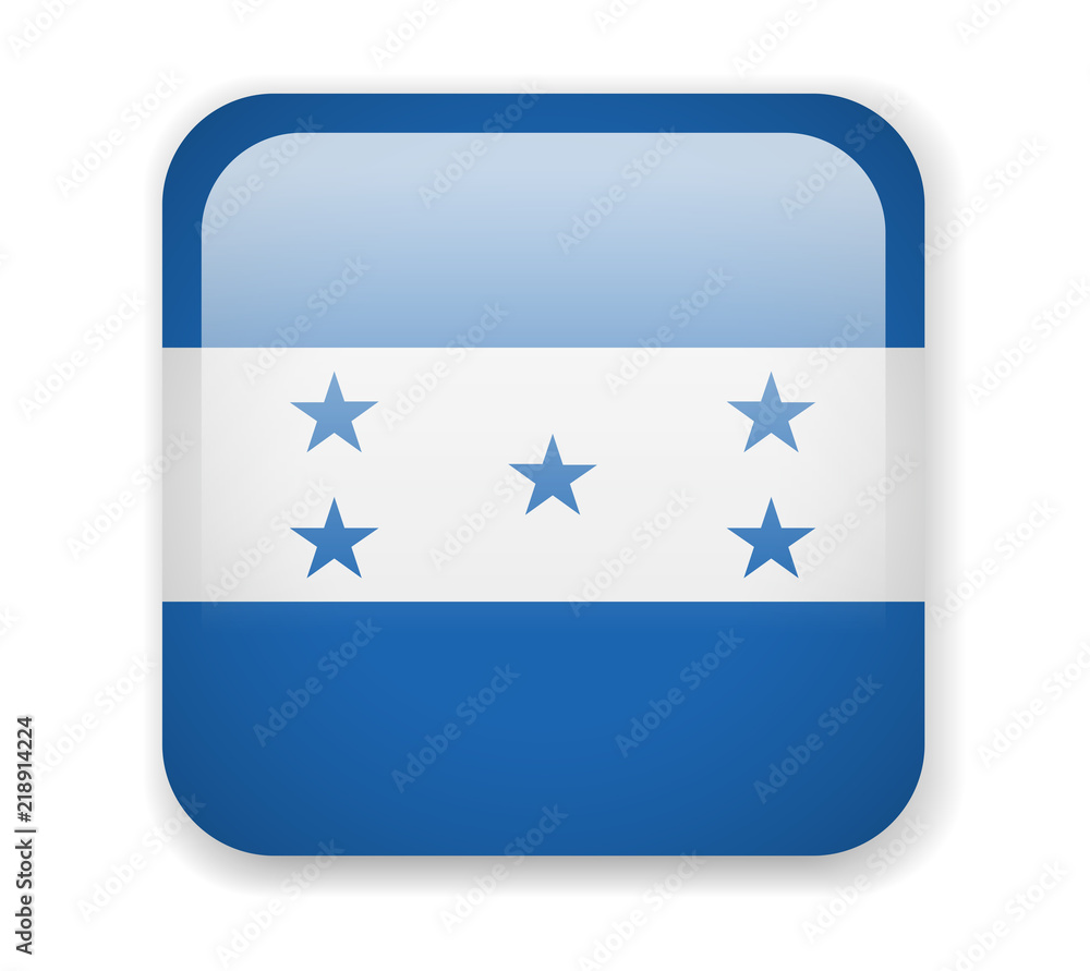 Honduras flag. Square bright Icon on a white background Honduras flag. Square bright Icon on a white background