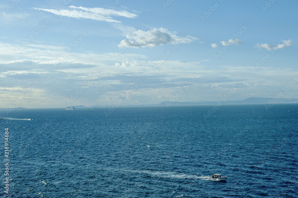 Panoramic sea view from Sorrento, Italy Travel destination