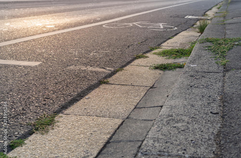 Cycle path along the road