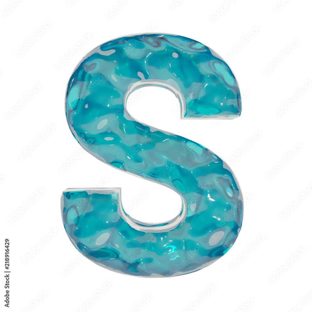 Liquid letter, 3D rendering Liquid letter, 3D rendering