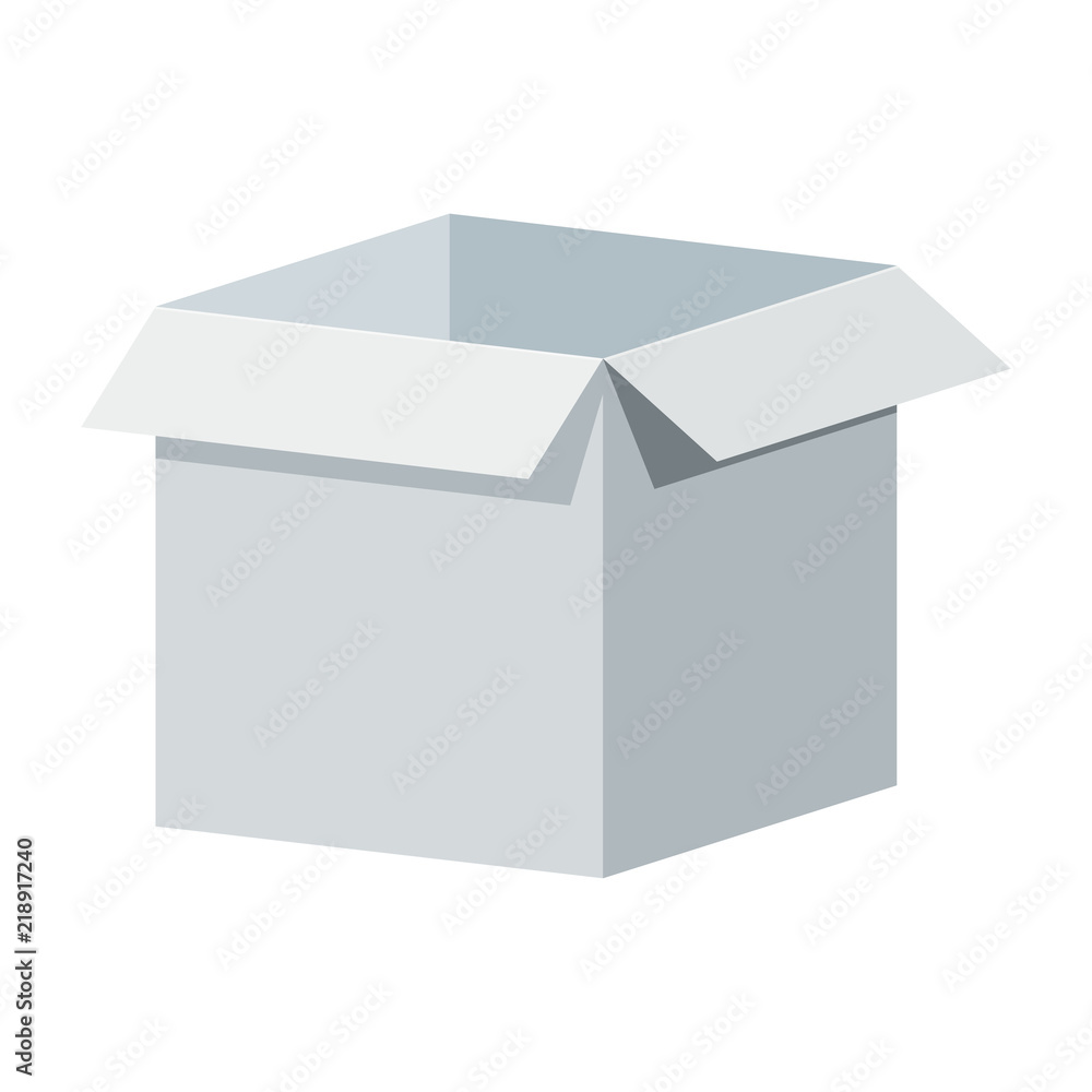 Big white open box template. Packaging for gifts, parcels, various goods. Flat vector cartoon illustration. Objects isolated on a white background. Big white open box template. Packaging for gifts, parcels, various goods. Flat vector cartoon illustration. Objects isolated on a white background.