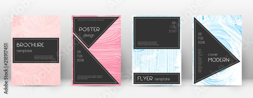 Cover page design template. Black brochure layout. Beautiful trendy abstract cover page. Pink and bl