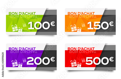 Bon d'achat 100, 150, 200, 500 euros photo