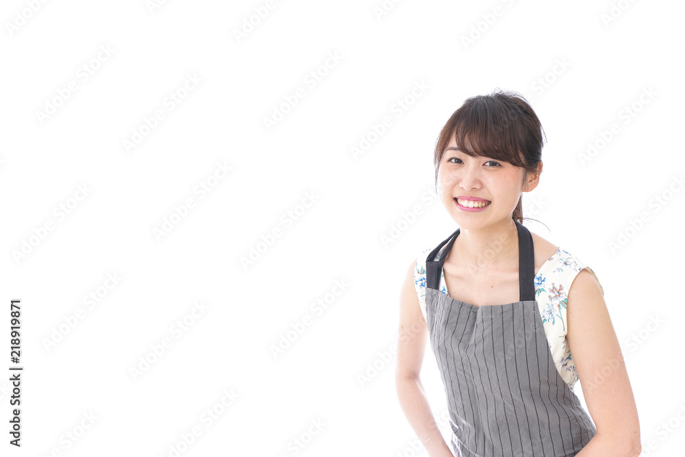 おじぎをするカフェの店員・おもてなし