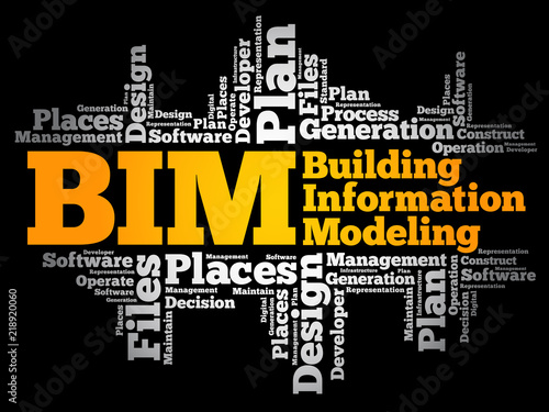 BIM - Building Information Modeling word cloud, business concept