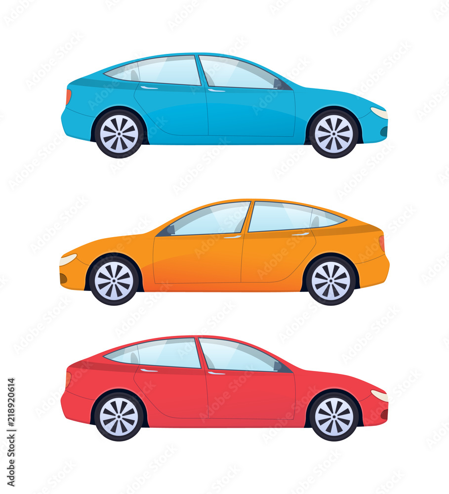 Set of modern cars for family, work, leisure and daily use.