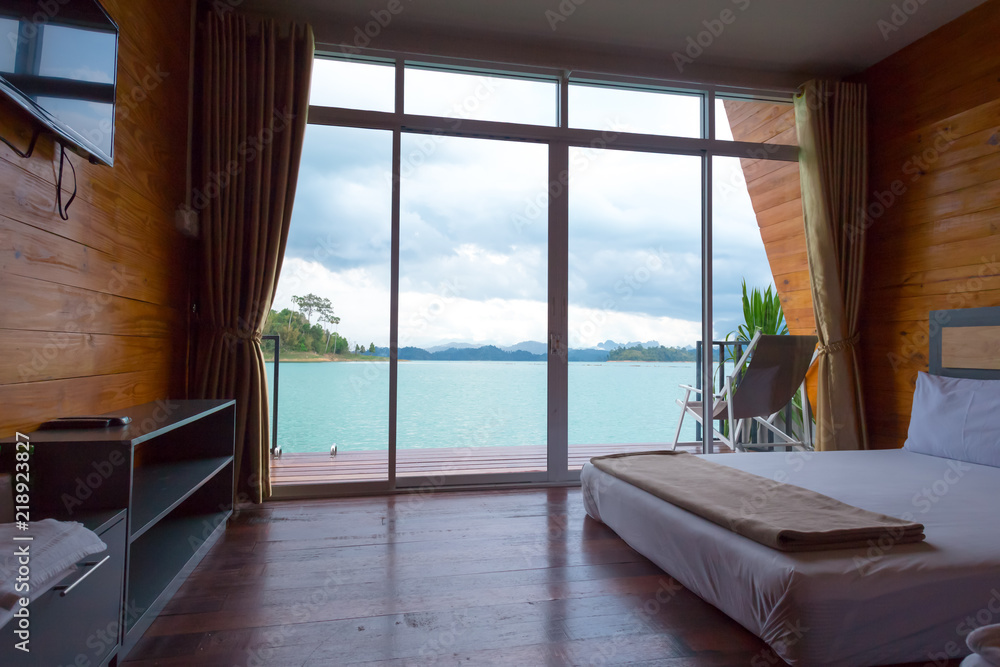 Fototapeta premium Tropical bedroom interior