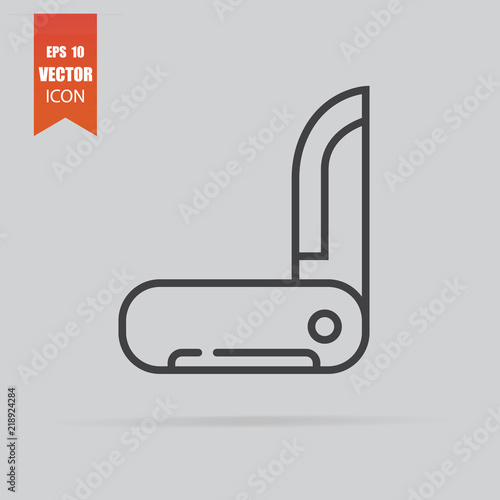 Jackknife icon in flat style isolated on grey background.