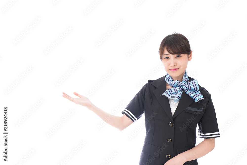 案内をするキャビンアテンダント 案内をするキャビンアテンダント