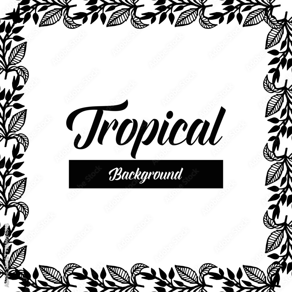 Floral design for tropical card vector illustration
