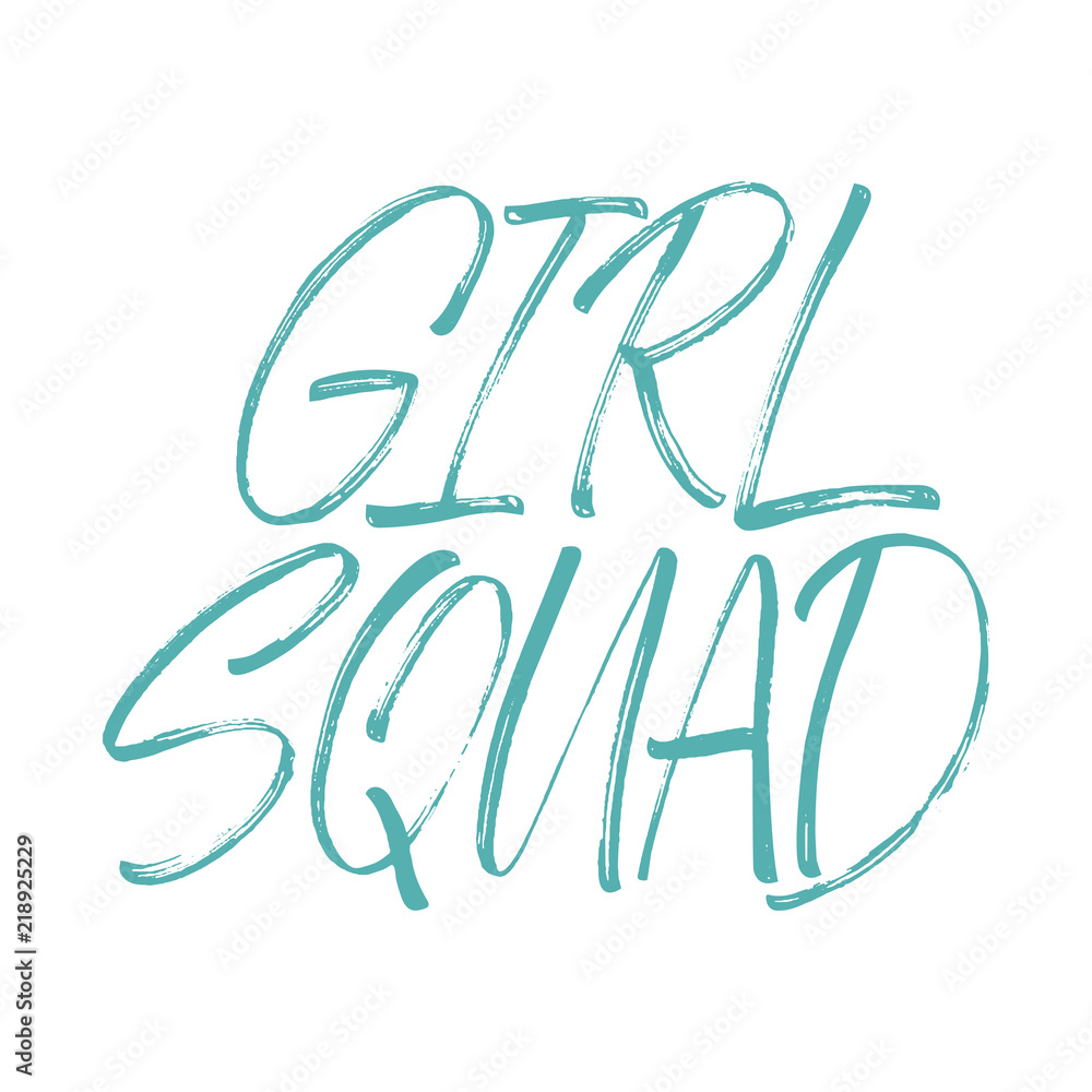 Girl Squad inscription. Vector hand lettered phrase. Girl Squad inscription. Vector hand lettered phrase.