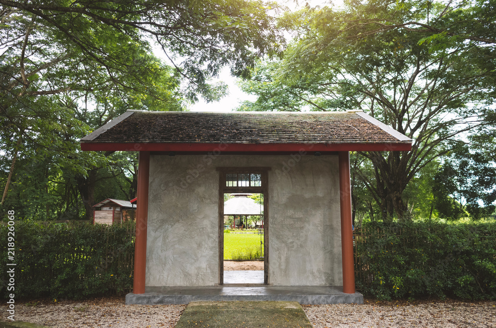 Gate of Green Lawn in Landscape Formal Garden Gate of Green Lawn in Landscape Formal Garden