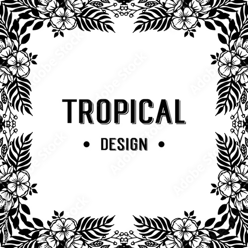 Floral frame for tropical theme vector illustration