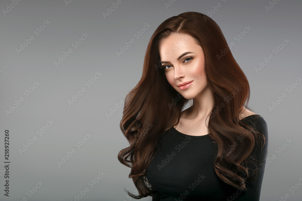 Beautiful hair woman brunette long hair beauty hairstyle female portrait healthy skin Beautiful hair woman brunette long hair beauty hairstyle female portrait healthy skin