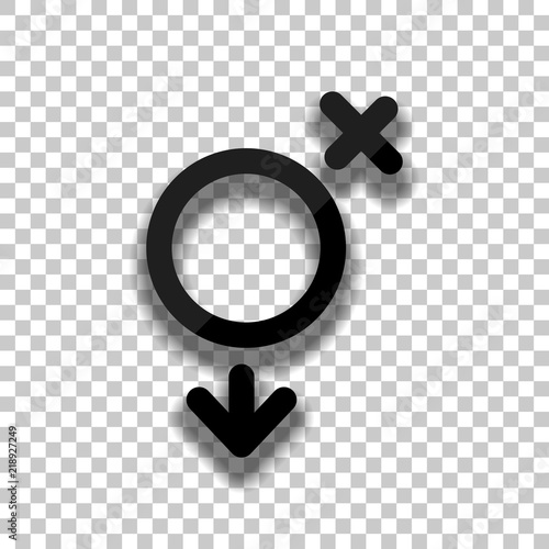 gender symbol. linear symbol. simple transgender icon. Black gla
