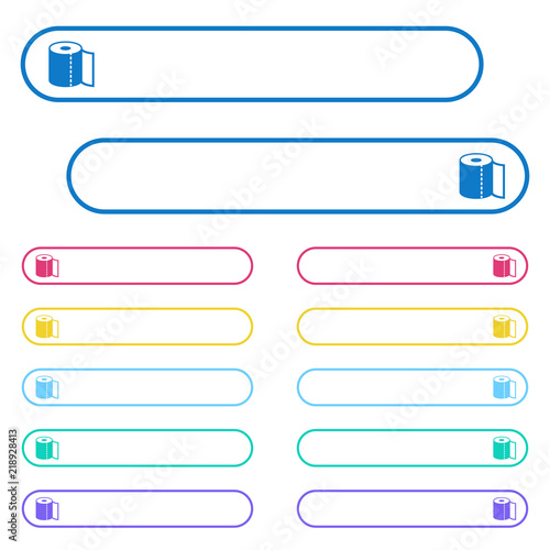 Paper towel icons in rounded color menu buttons