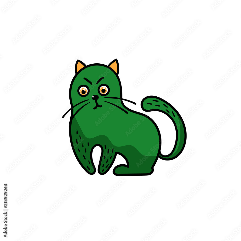 Obraz premium Illustration with a magic cat