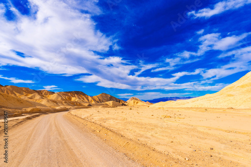 View of Death Valley, California, USA. Copy space for text.