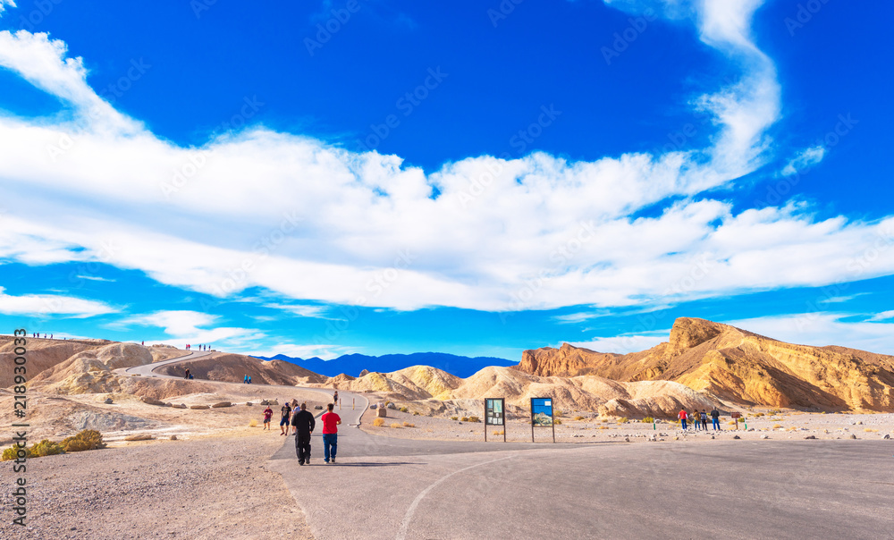 Road in the Valley of Death, California, USA. Copy space for text.