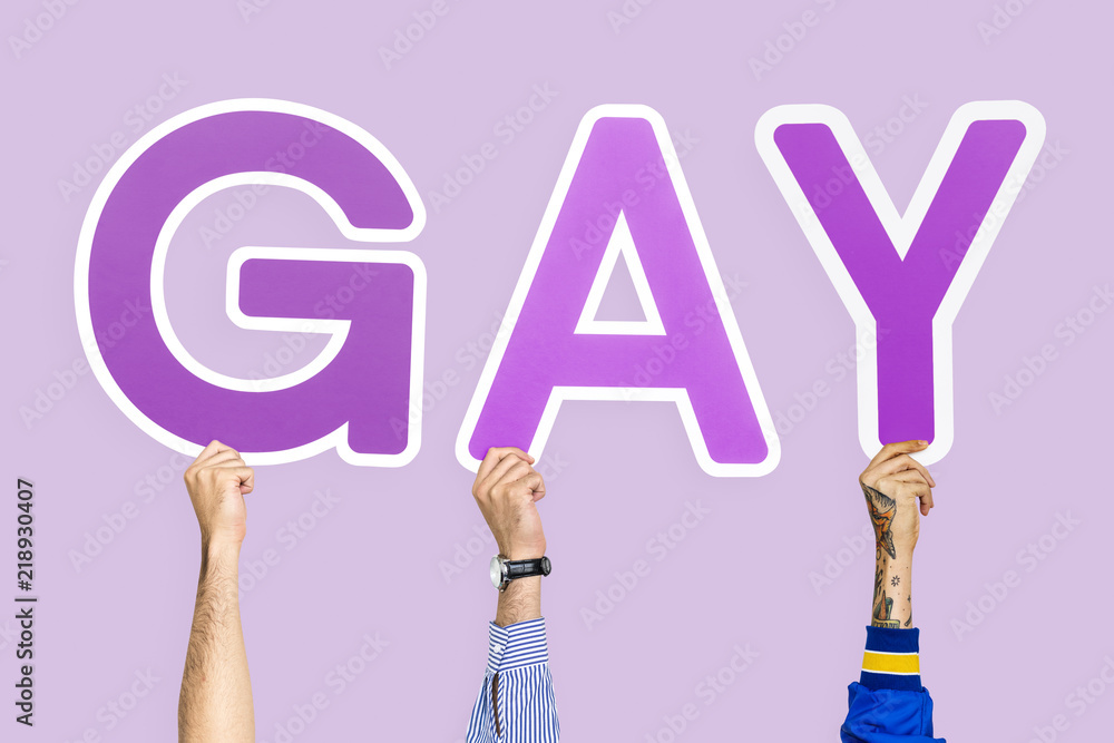 Hands holding the word gay Hands holding the word gay