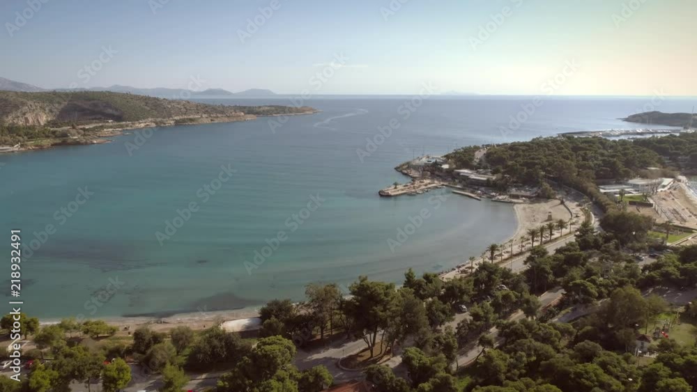 Aerial view of relaxing residential area located at seaside in Greece. Aerial view of relaxing residential area located at seaside in Greece.