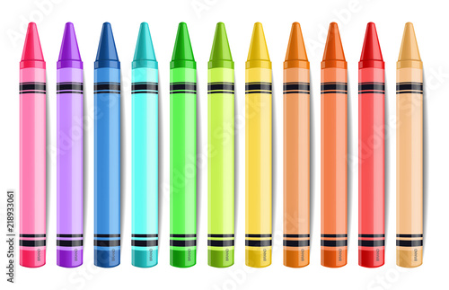 Pastelate pencils isolated Vector realistic. Creative background illustrations