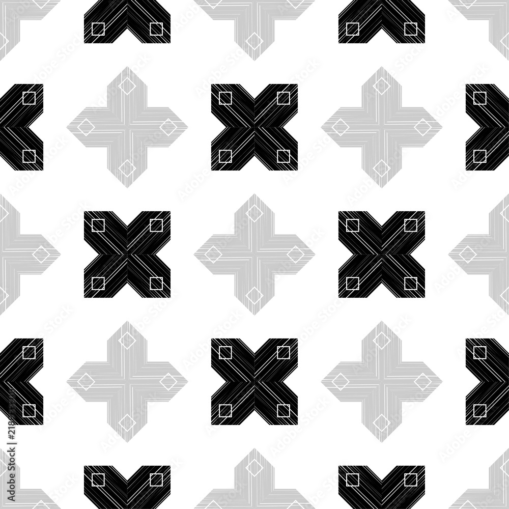 Seamless vector background with decorative snowflakes. Winter pattern. Textile rapport.