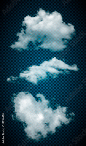 Fotografie Set realistic transparent clouds.