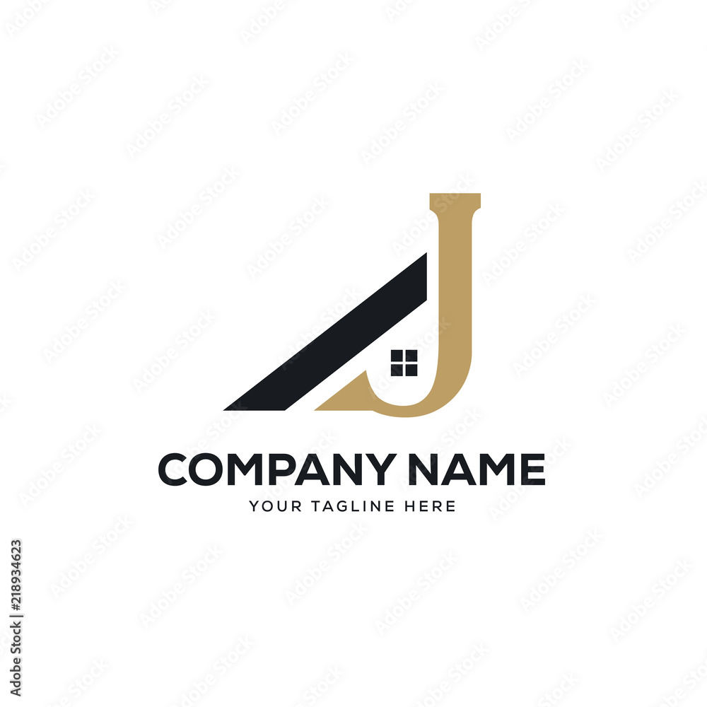 real estate logo design vector, initial letter logo j design template real estate logo design vector, initial letter logo j design template