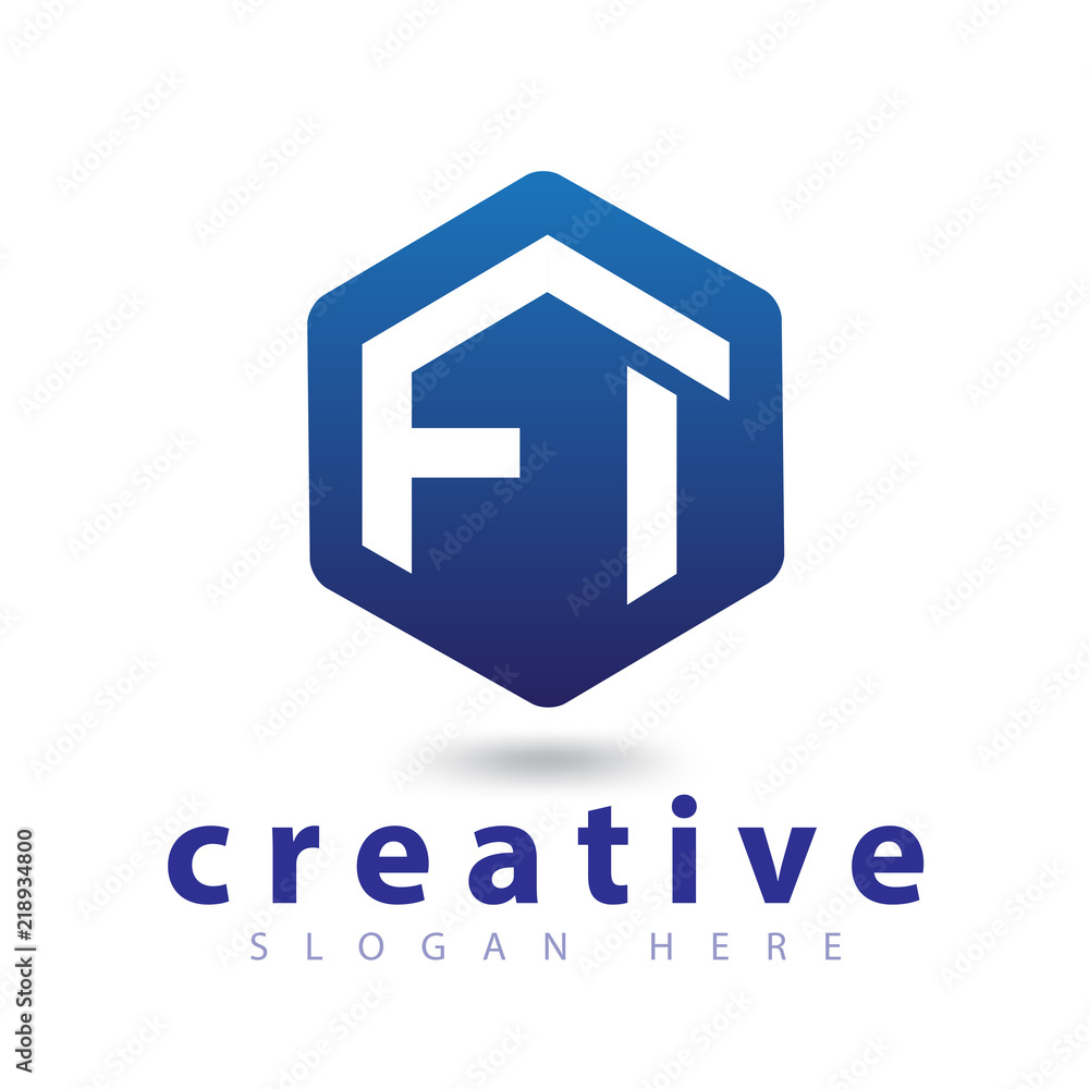 F I or FT Initial letter hexagonal logo vector F I or FT Initial letter hexagonal logo vector