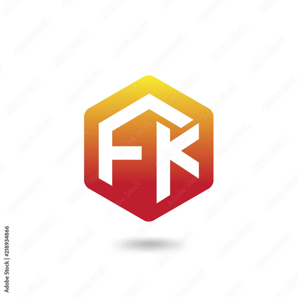 F K Initial letter hexagonal logo vector F K Initial letter hexagonal logo vector