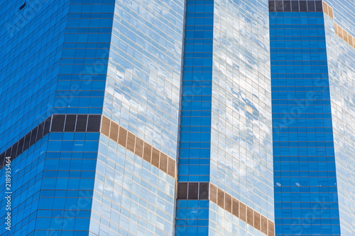 Business building with glass of windows