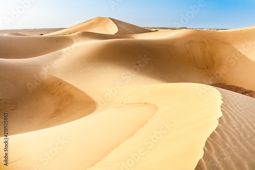 Dunes of the Sahara desert in Morocco photo