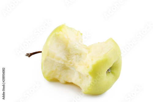 Green apple stub isolated on white background