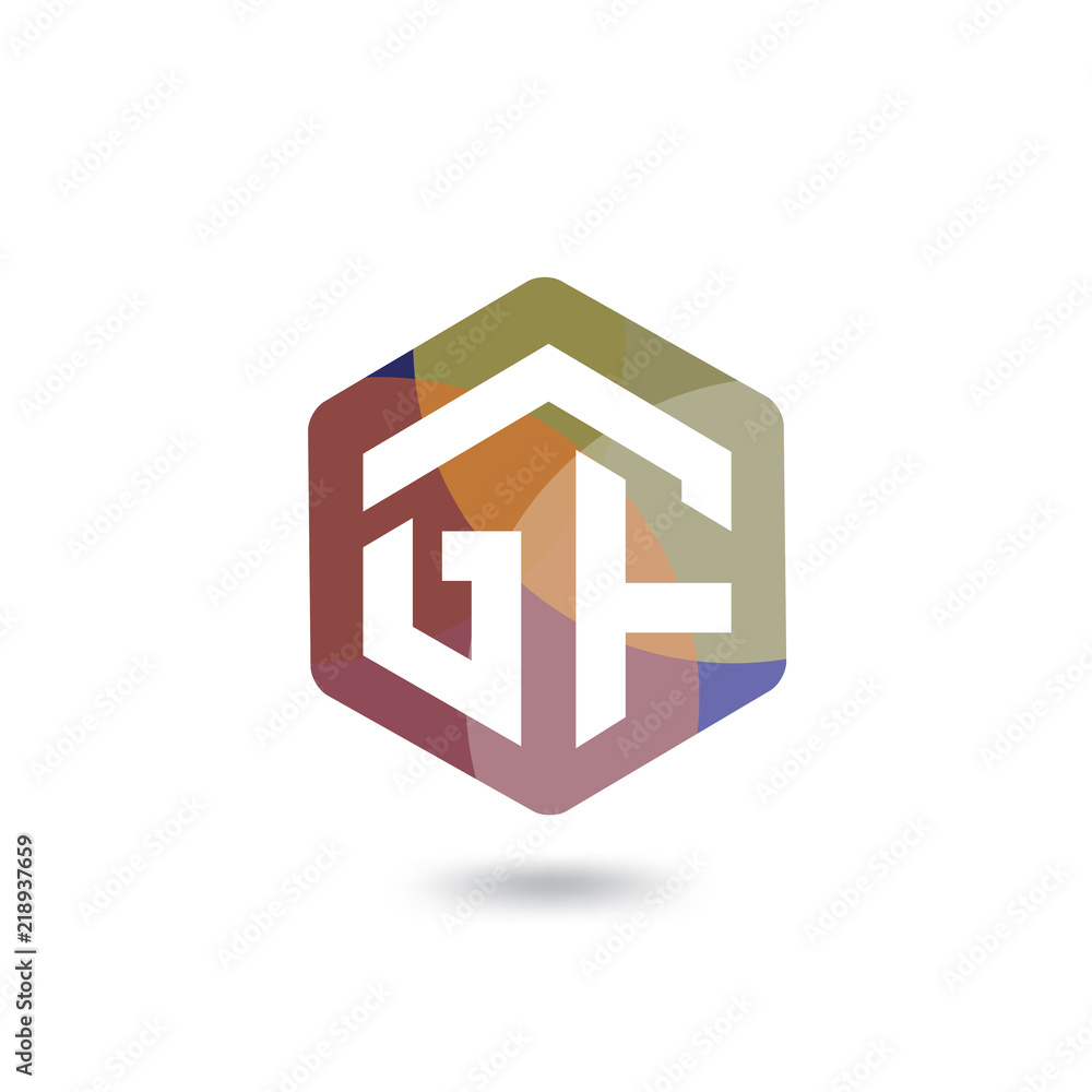 G F Initial letter hexagonal logo vector template G F Initial letter hexagonal logo vector template