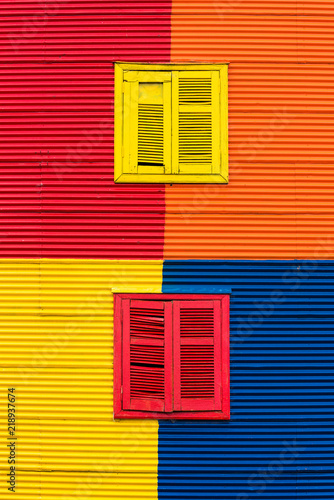 Obraz na plátně View of the colorful facade of the building, Buenos Aires, Argentina