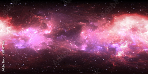 Virtual reality environment 360 HDRI map. Space equirectangular projection, spherical panorama. Space nebula with stars