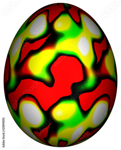 3D Bild - Ei bemalt transparenter Background