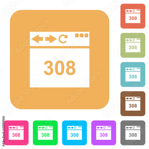 Browser 308 Permanent Redirect rounded square flat icons