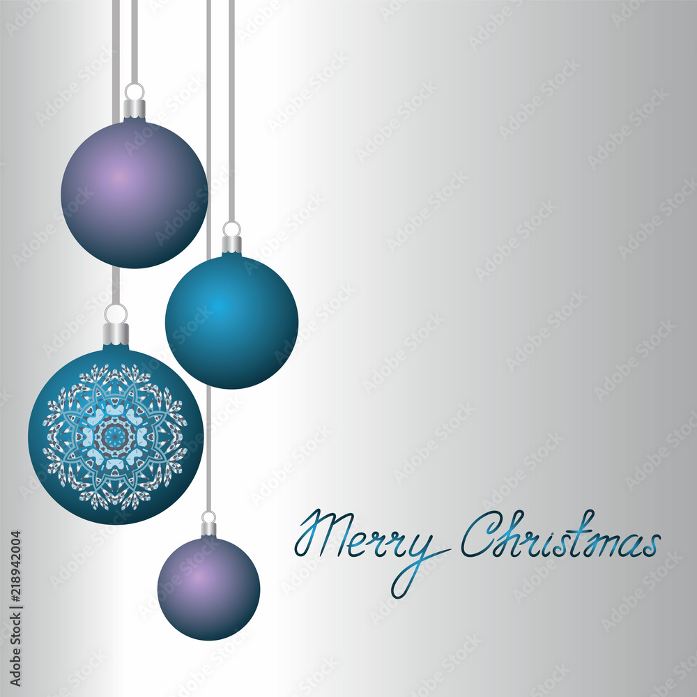 New Year greeting card design with christmas balls hanging on ribbon. Collection of Baubles with ornaments. Vector illustration background design. New Year greeting card design with christmas balls hanging on ribbon. Collection of Baubles with ornaments. Vector illustration background design.