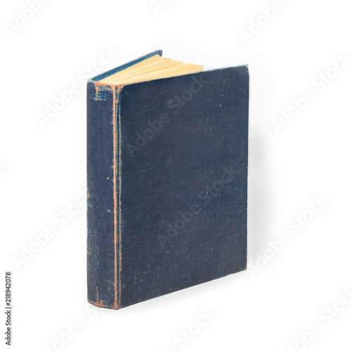 Book vintage stand isolated on white background blue