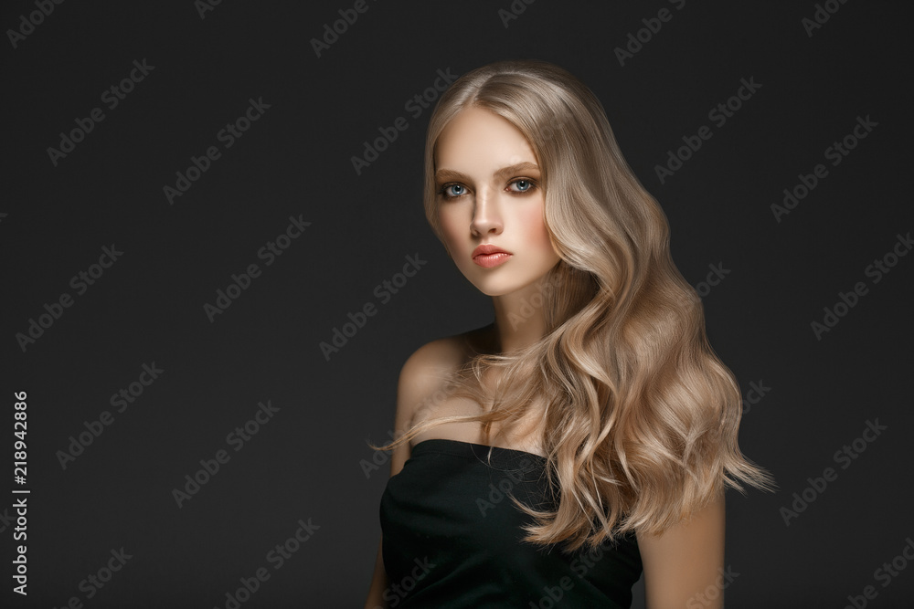 Beautiful Woman Face Portrait Beauty Skin Care Concept with long blonde hair Beautiful Woman Face Portrait Beauty Skin Care Concept with long blonde hair