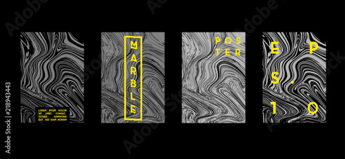 Poster with marble geometric pattern. Cool colorful backgrounds. Applicable for Banners, Placards, Posters, Flyers. Vector illustration.