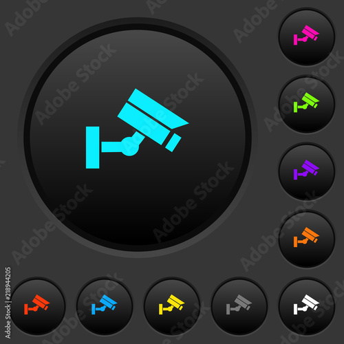 Security camera dark push buttons with color icons