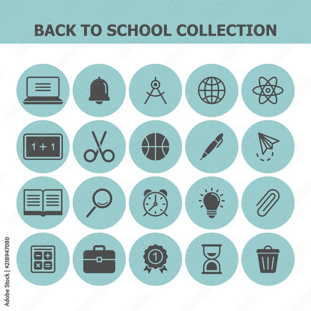 Back to school flat vector icons set. Education flat vector icons set Back to school flat vector icons set. Education flat vector icons set