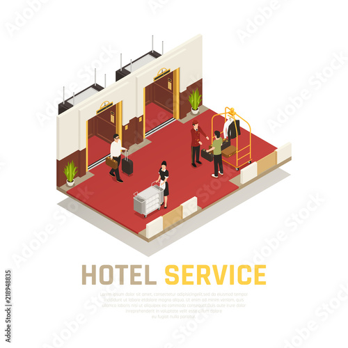 Hotel Service Isometric Composition