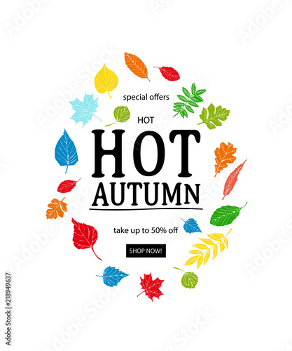 Hot autumn sale advertisement banner