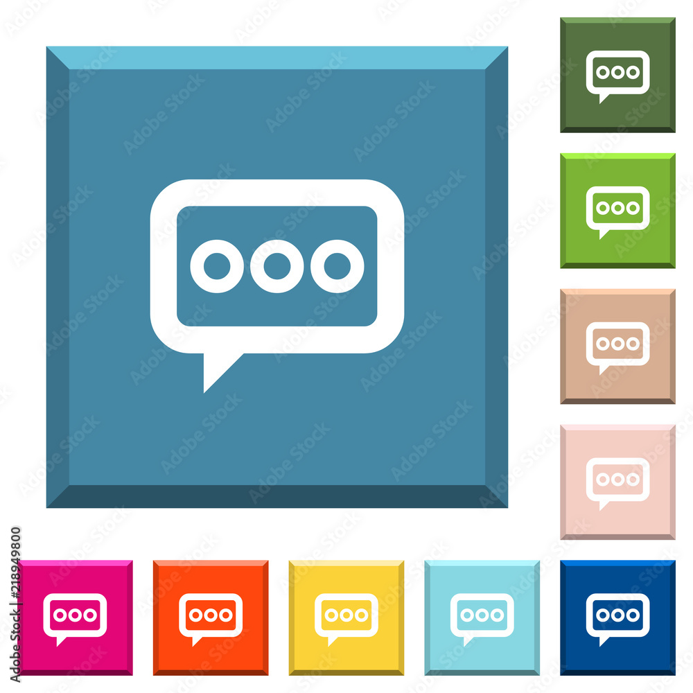 Working chat white icons on edged square buttons Working chat white icons on edged square buttons