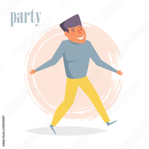 Dancing. Office party. Character Vector. Cartoon. Isolated art on white
