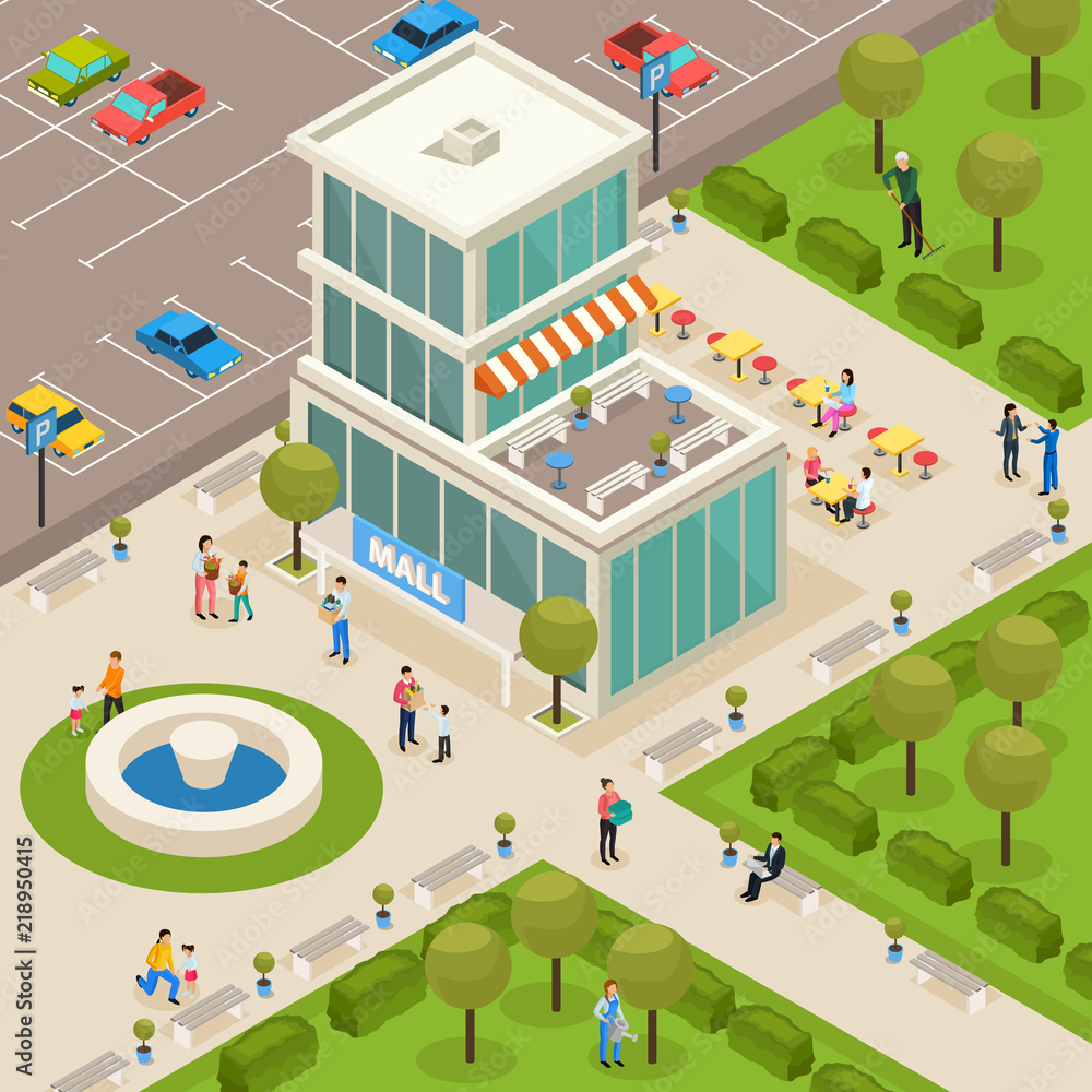 Urban Architecture Isometric Composition Urban Architecture Isometric Composition